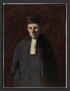 Honoré Daumier (French, 1808 - 1879), Prosecutor, pen and ink with watercolor on laid paper