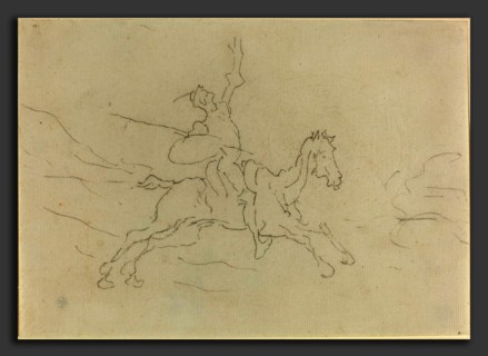 Honoré Daumier (French, 1808 - 1879), Don Quixote, crayon on laid paper