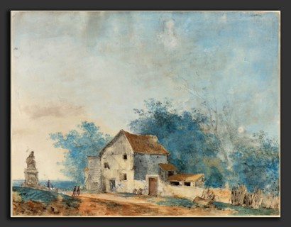 Louis Gabriel Moreau (French, 1739 - 1806), Landscape, late 1770s, watercolor and gouache over