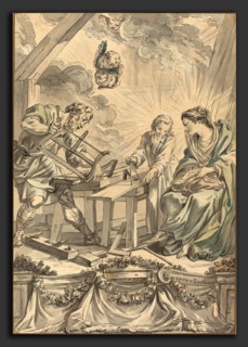 Charles Eisen (French, 1720 - 1778), The Holy Family in the Carpenter's Shop, c. 1755, pen and gray