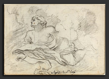 Augustin Pajou after Charles Mellin (French, 1730 - 1809), Angel from the Assumption [recto],
