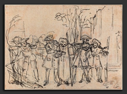 Hubert FranÃ§ois Gravelot (French, 1699 - 1773), Hob Surprised by Sir Thomas with Mr. Friendly's