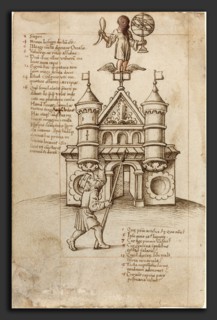 French early 16th century, The Statue of Opportunity and the Passer-by, c. 1512-1515, pen and brown
