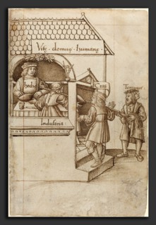 French early 16th century, "Do Not Sit on the Grain Measure" [fol. 12 recto], c. 1512-1515, pen and