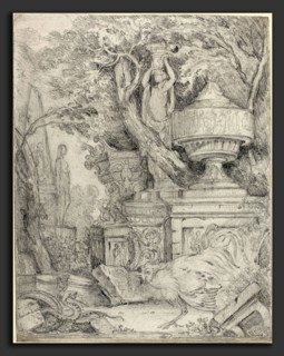 James 'Athenian' Stuart (British, 1713 - 1788), Ancient Sculptures with a Cock Fighting a Snake,