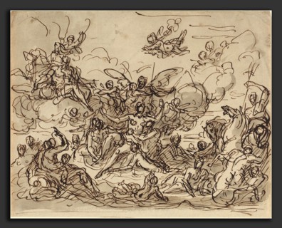 Sir James Thornhill (English, 1675 - 1734), Birth of Venus, c. 1710, pen and brown ink with gray