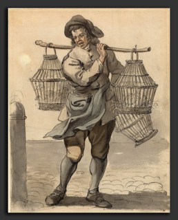 Paul Sandby (British, 1731 - 1809), A Poultry Seller, c. 1759, pen and black ink with watercolor