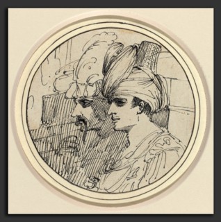 John Hamilton Mortimer (British, 1740 - 1779), Two Oriental Heads, 1770-1775, pen and black ink on