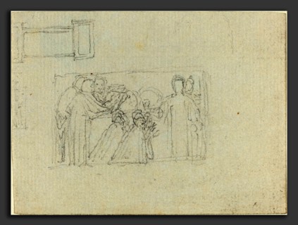 John Flaxman (British, 1755 - 1826), Sheet of Studies [recto and verso], graphite