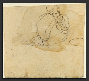 John Flaxman (British, 1755 - 1826), Figure Study, graphite