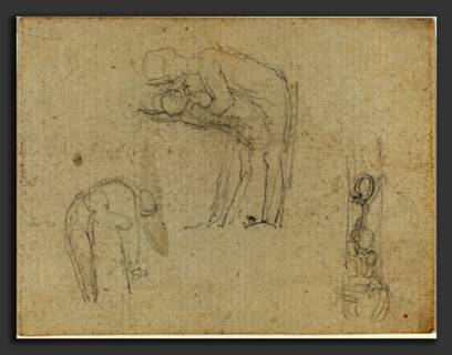 John Flaxman (British, 1755 - 1826), Three Groups of Figures, graphite