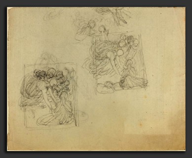 John Flaxman (British, 1755 - 1826), Sheet of Studies [recto and verso], graphite