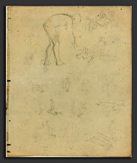 John Flaxman (British, 1755 - 1826), Sheet of Studies [recto and verso], graphite