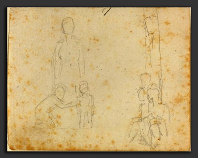 John Flaxman (British, 1755 - 1826), Two Groups of Figures, graphite