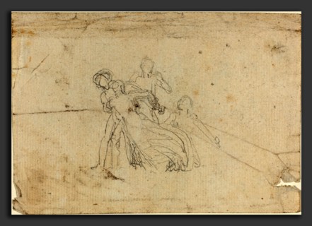 John Flaxman (British, 1755 - 1826), Sheet of Studies [recto and verso], graphite