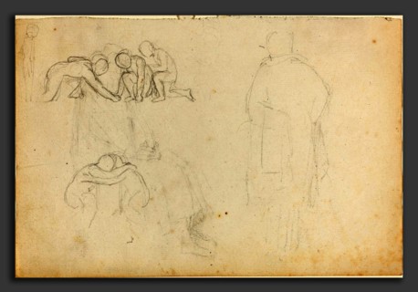 John Flaxman (British, 1755 - 1826), Sheet of Studies, graphite