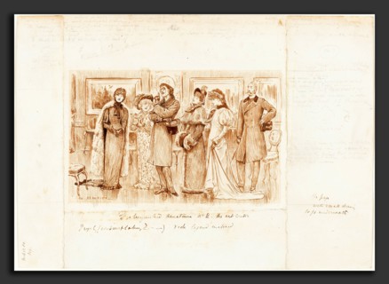 George Du Maurier (British, 1834 - 1896), Distinguished Amateurs no. II: The Art Critic, 1880, pen