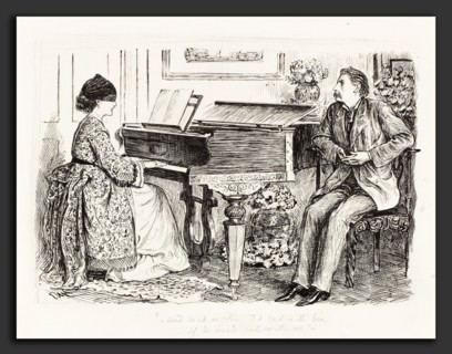 George Du Maurier (British, 1834 - 1896), "--And mist or glim, I'd sail with him, if he would sail