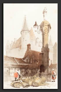Thomas Shotter Boys (British, 1803 - 1874), Fish Market, Antwerp, 1839, color lithograph on wove