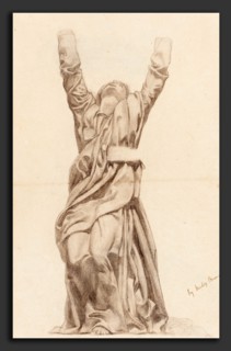 Ford Madox Brown (British, 1821 - 1893), The Virgin Swooning [recto], 1844, black chalk on laid