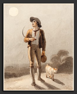 Richard Westall (British, 1765 - 1836), The Reaper (The Harvest Moon), pen and gray ink with gray