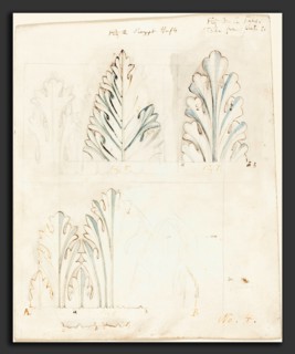 John Ruskin (British, 8 February 1819 - 20 January 1900), Ornamental Study with Acanthus Motif for