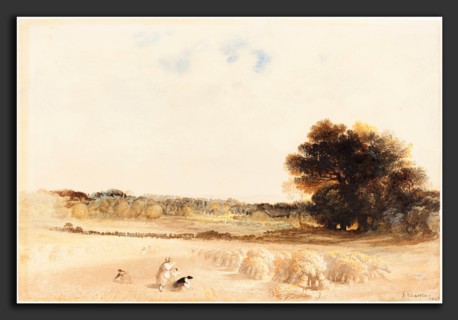 John Martin (British, 1789 - 1854), Gleaners in the Wheat Field, 1847, watercolor with gouache on