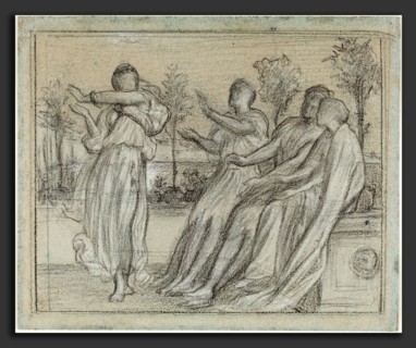 Frederic, Lord Leighton (British, 1830 - 1896), Study for "Greek Girl Dancing", c. 1867, black