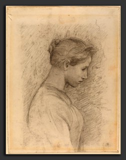 Henry Tonks (British, 1862 - 1937), A Young Woman in Profile, 1896, graphite on wove paper