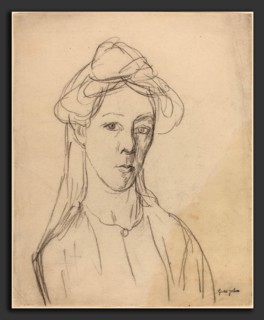 Gwen John, Self-Portrait, British, 1876 - 1939, probably 1907-1909, black chalk on laid paper