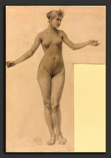 Karel Vitezslav Masek (Czech, 1865 - 1927), Female Nude with Outstretched Arms, 1896, charcoal and