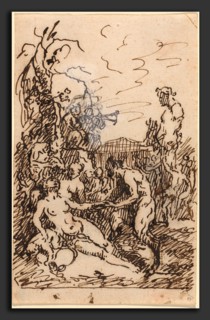Martin Johann Schmidt (Austrian, 1718 - 1801), Satyrs and Nymphs, c. 1765, pen and brown ink with