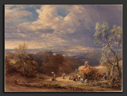 Samuel Palmer (British, 1805 - 1881), Harvesting, c. 1851, watercolor and gouache over graphite