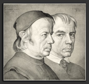 Johann Anton Ramboux (German, 1790 - 1866), The Brothers Konrad and Franz Eberhard, 1822,