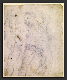 Leonardo da Vinci (Italian, 1452 - 1519), Study of a Madonna, probably 1470-1480, black chalk on
