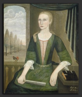The Gansevoort Limner (Possibly Pieter Vanderlyn), Young Lady with a Fan, American, active