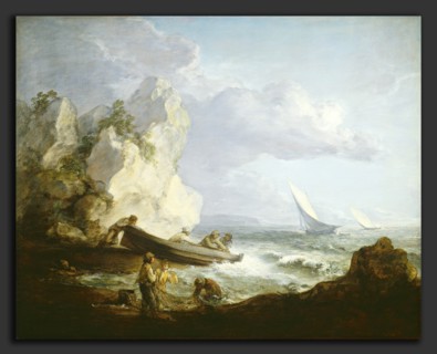 Thomas Gainsborough, Seashore with Fishermen, British, 1727 - 1788, c. 1781-1782, oil on canvas