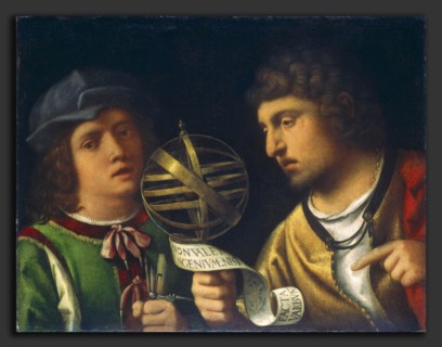 Attributed to Giorgione, Giovanni Borgherini and His Tutor, Italian, 1477-1478 - 1510, oil on