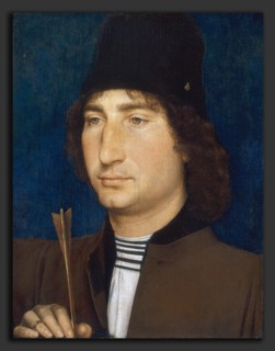 Hans Memling, Portrait of a Man with an Arrow, Netherlandish, active c. 1465 - 1494, c. 1470-1475,