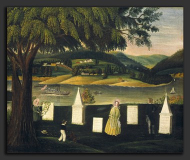 American 19th Century, Family Burying Ground, c. 1840, oil on canvas