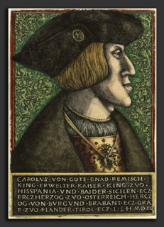 Daniel Hopfer I and Hieronymus Hopfer, Charles V, Holy Roman Emperor, German, c. 1470 - 1536, 1521,