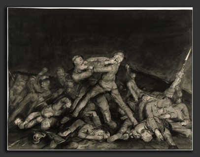 George Bellows, Ghost of Sergeant Pelly, American, 1882 - 1925, 1918, charcoal, gray wash, and
