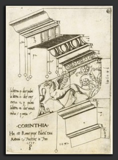 Master PS (Italian (?), active 1535-1537), Entablature from the Temple of Antoninus and Faustina,