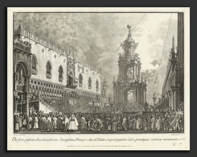Giovanni Battista Brustolon after Canaletto (Italian, 1712 - 1796), The Doge Attends the Giovedi