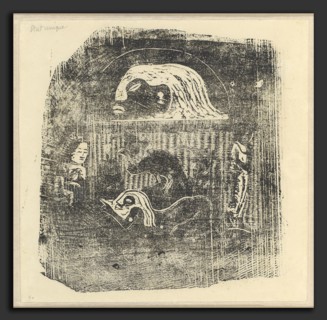 Paul Gauguin (French, 1848 - 1903), Te Atua (The Gods) Small Plate, in or after 1895, woodcut in