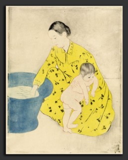 Mary Cassatt (American, 1844 - 1926), The Bath, 1890-1891, color drypoint, aquatint and soft-ground