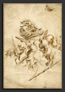 Stefano Della Bella (Italian, 1610 - 1664), The Fall of Phaeton, pen and brown ink with brown wash