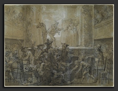 Jean-Baptiste Oudry, The Scene with the Tall BaguenodiÃ¨re, French, 1686 - 1755, 1726-1727, black