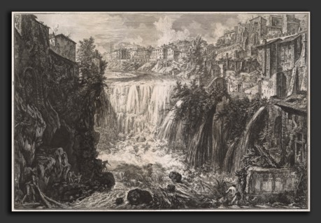 Giovanni Battista Piranesi, Veduta della Cascata di Tivoli, Italian, 1720 - 1778, 1766, etching