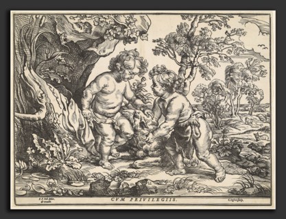 Christoffel Jegher after Sir Peter Paul Rubens, The Infant Christ and Saint John Playing with the
